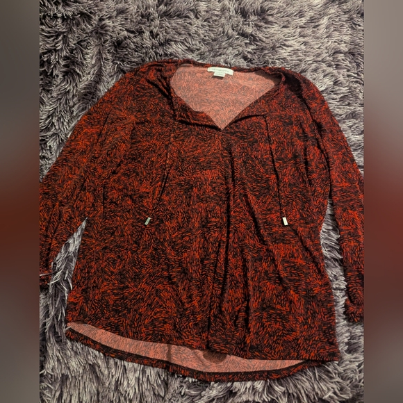 Liz Claiborne Red and Black Blouse - Picture 1 of 3
